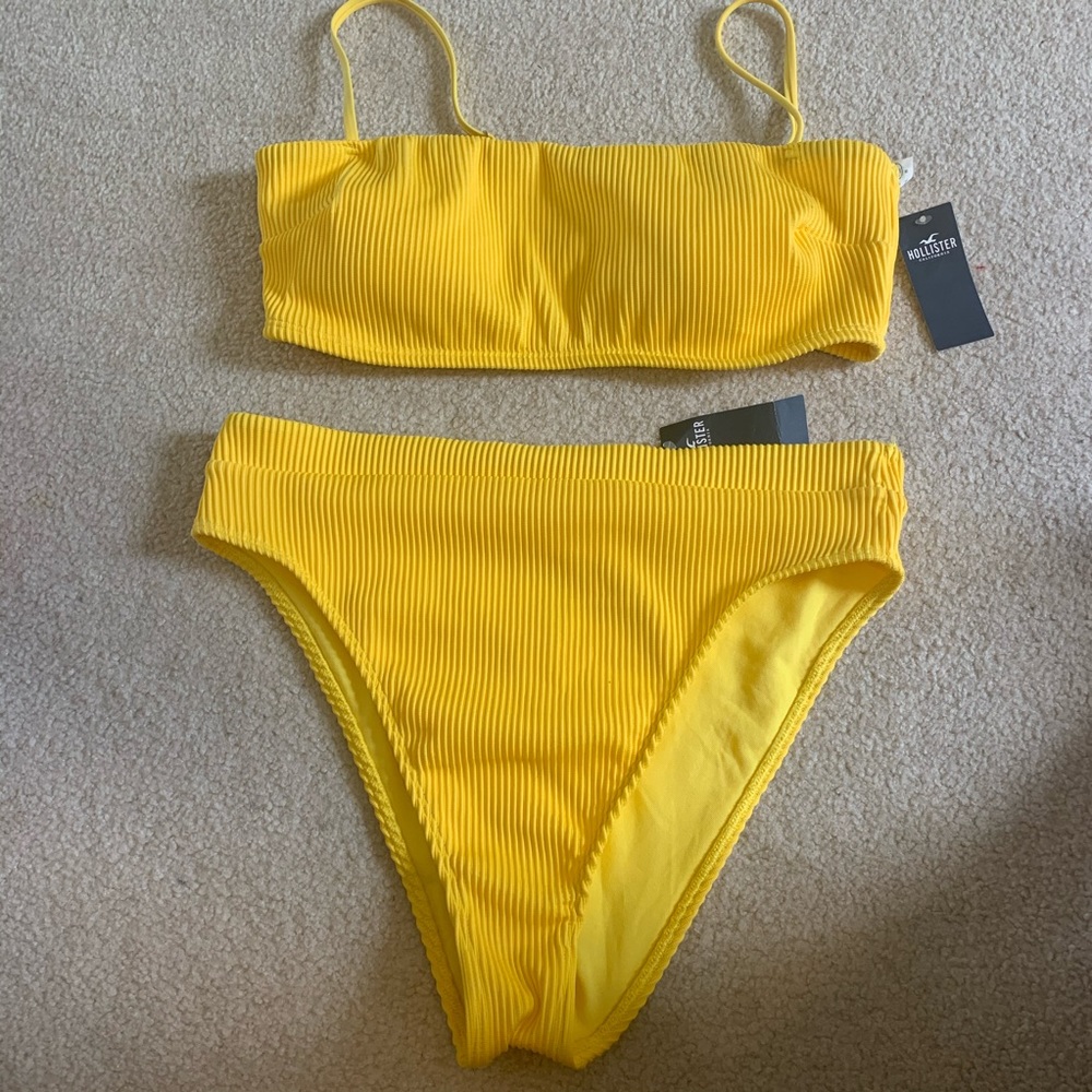 Yellow high waisted hollister bikini
